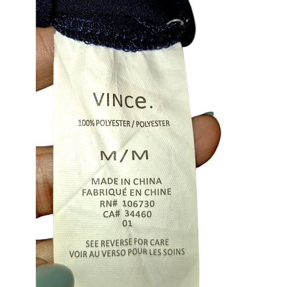 VINCE POPOVER  WOMEN'S NAVY BLUE MINIMALIST CAREER BASIC POPLIN DRESS Size M - Picture 7 of 8